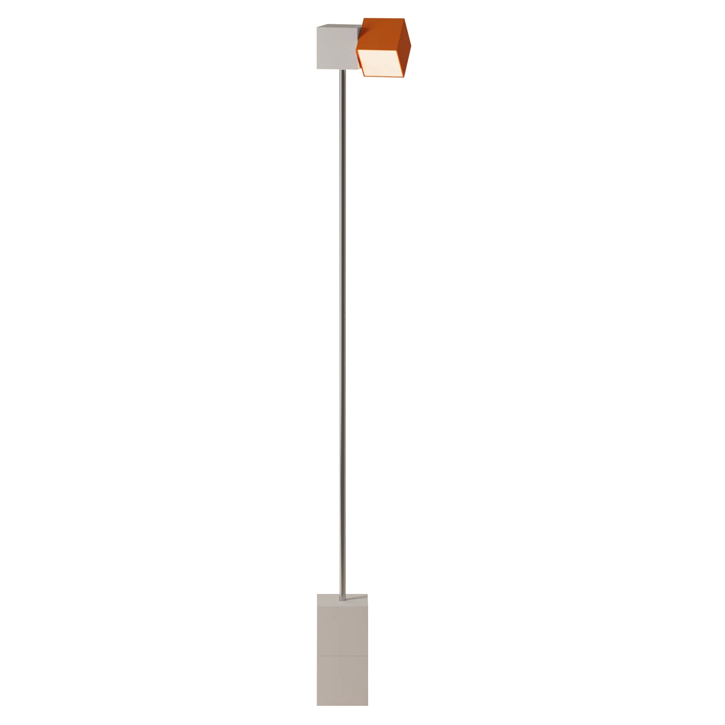 Analog Floor Light: Stone + Chrome