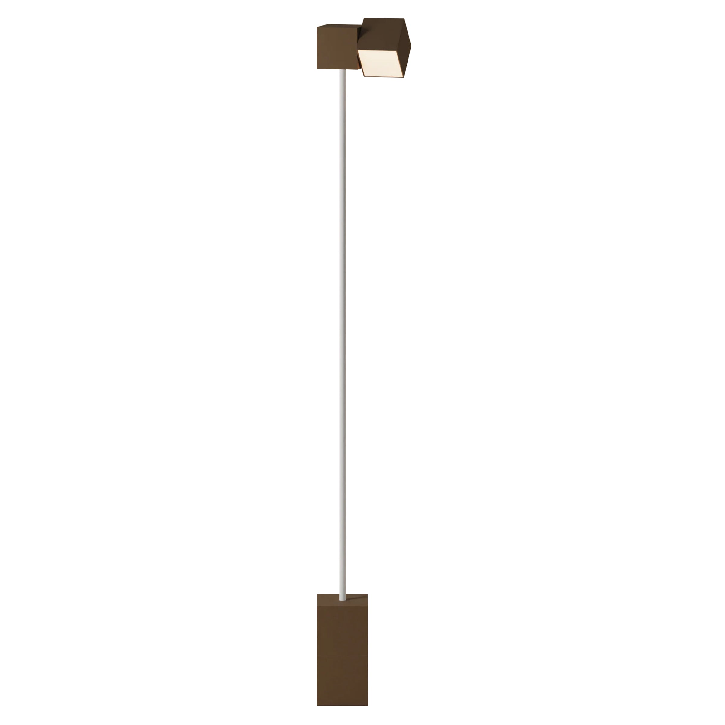 Analog Floor Light: Walnut + White