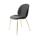 Beetle Dining Chair: Conic Base + Front Upholstered + Black + Brass Semi Matt