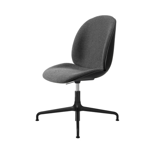 Beetle Adjustable Meeting Chair: 4 Star Base + Front Upholstered + Black