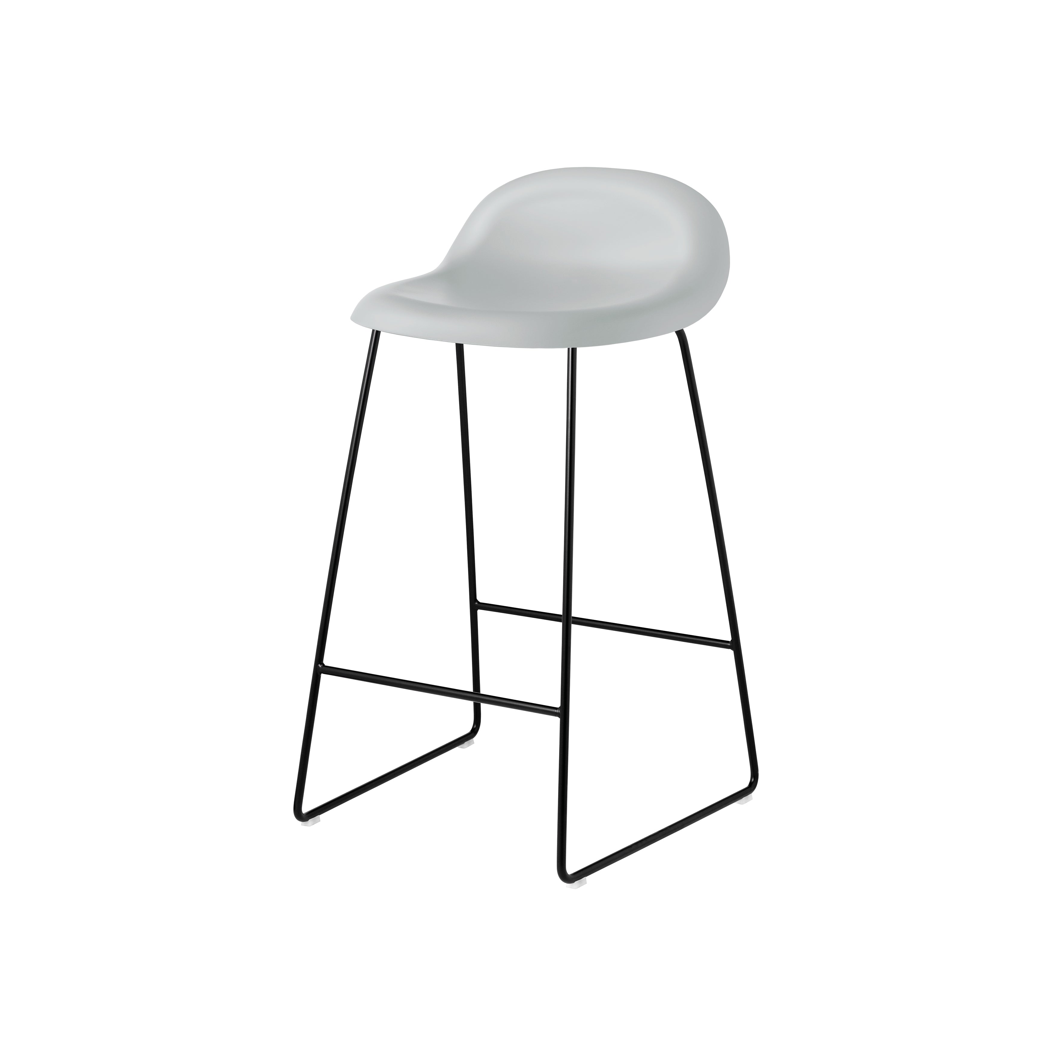 3D Outdoor Bar + Counter Stool: Sledge Base + Plastic Shell + Counter + Lunar Grey
