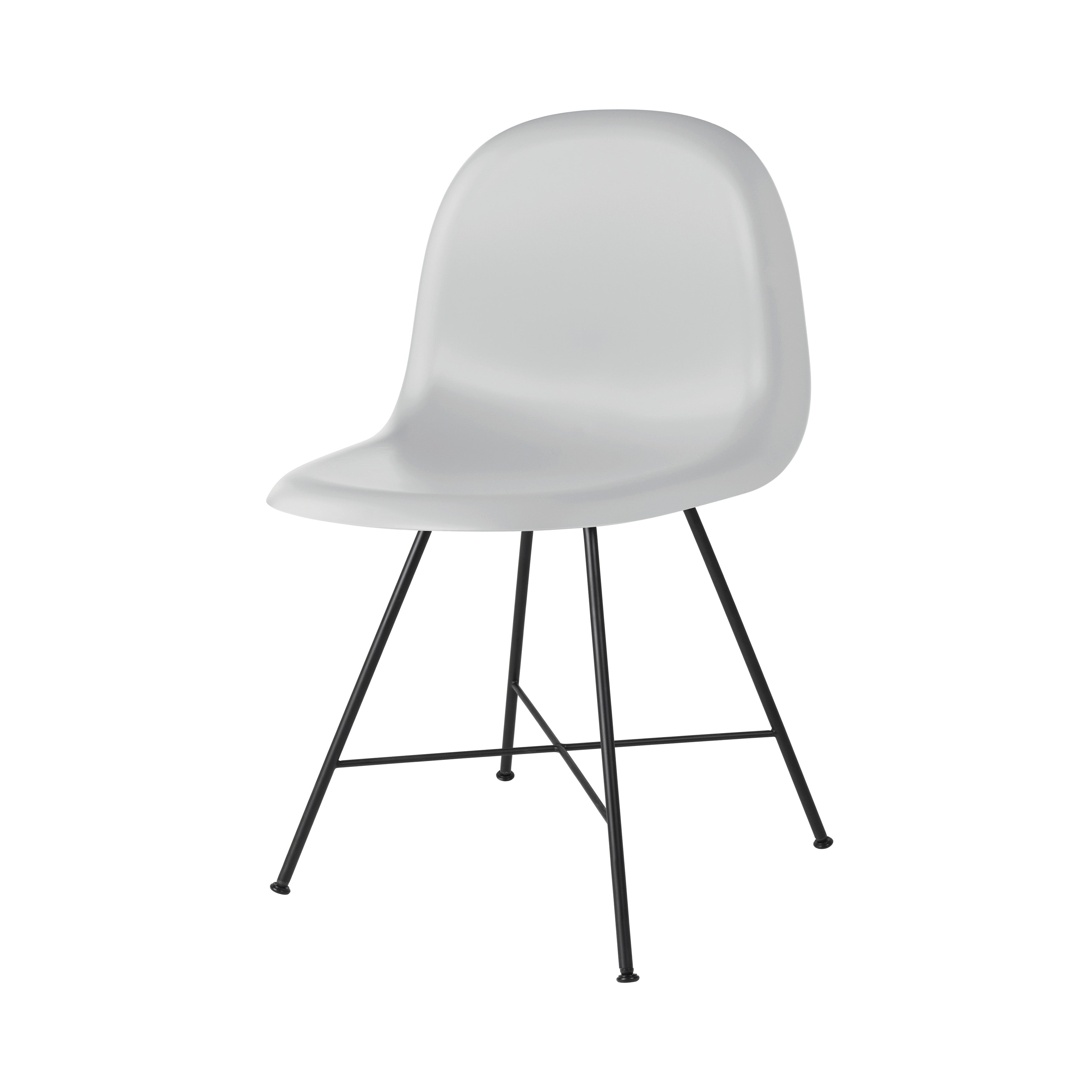 3D Dining Chair Center Base: Plastic Shell + Lunar Grey