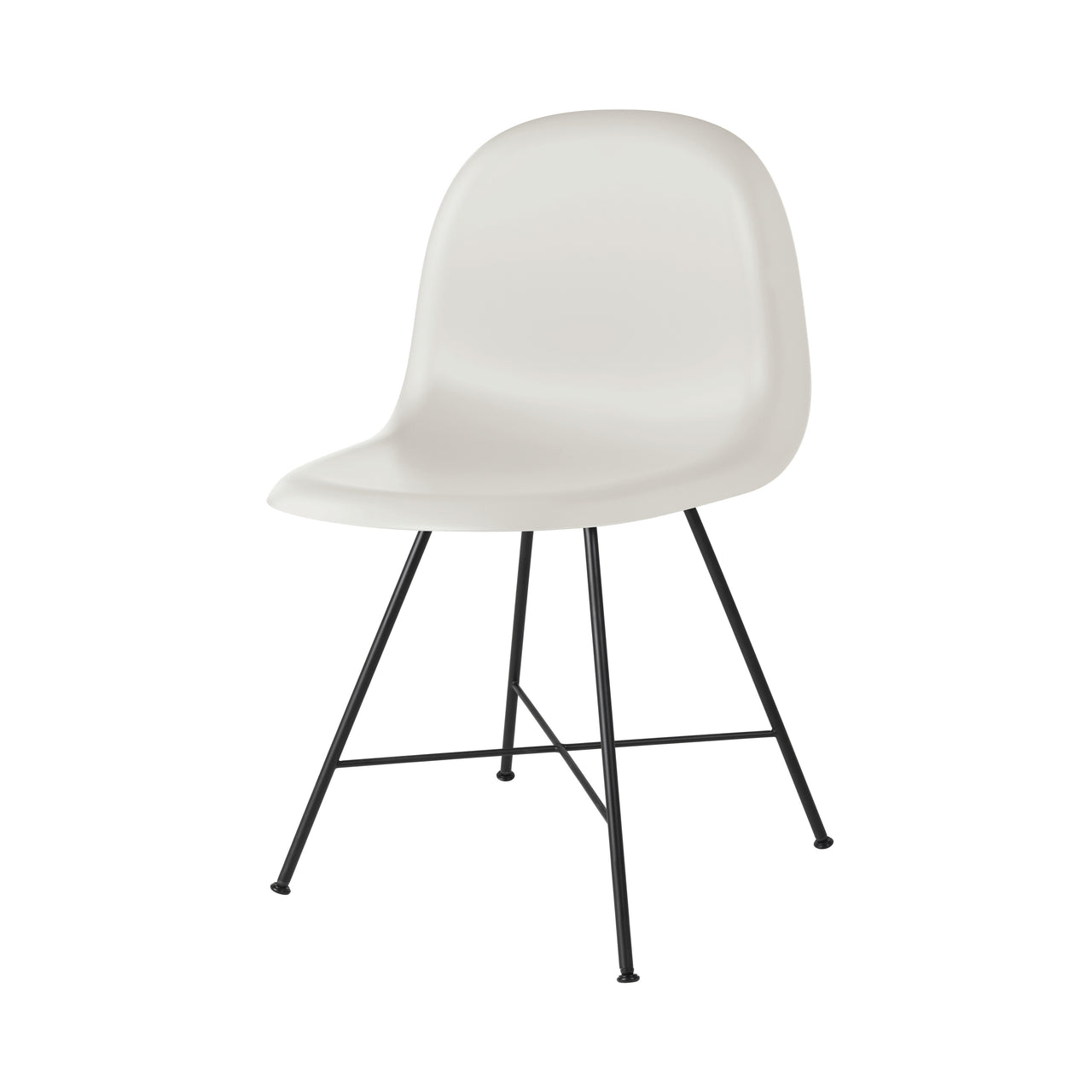 3D Dining Chair Center Base: Plastic Shell + Alabaster White