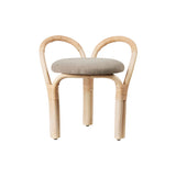Bistra Stool: Seat Upholstered + Natural Lacquered Rattan
