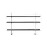 Keen Shelving System: System 2 + Satin Stainless Steel + Brown + Black Ash