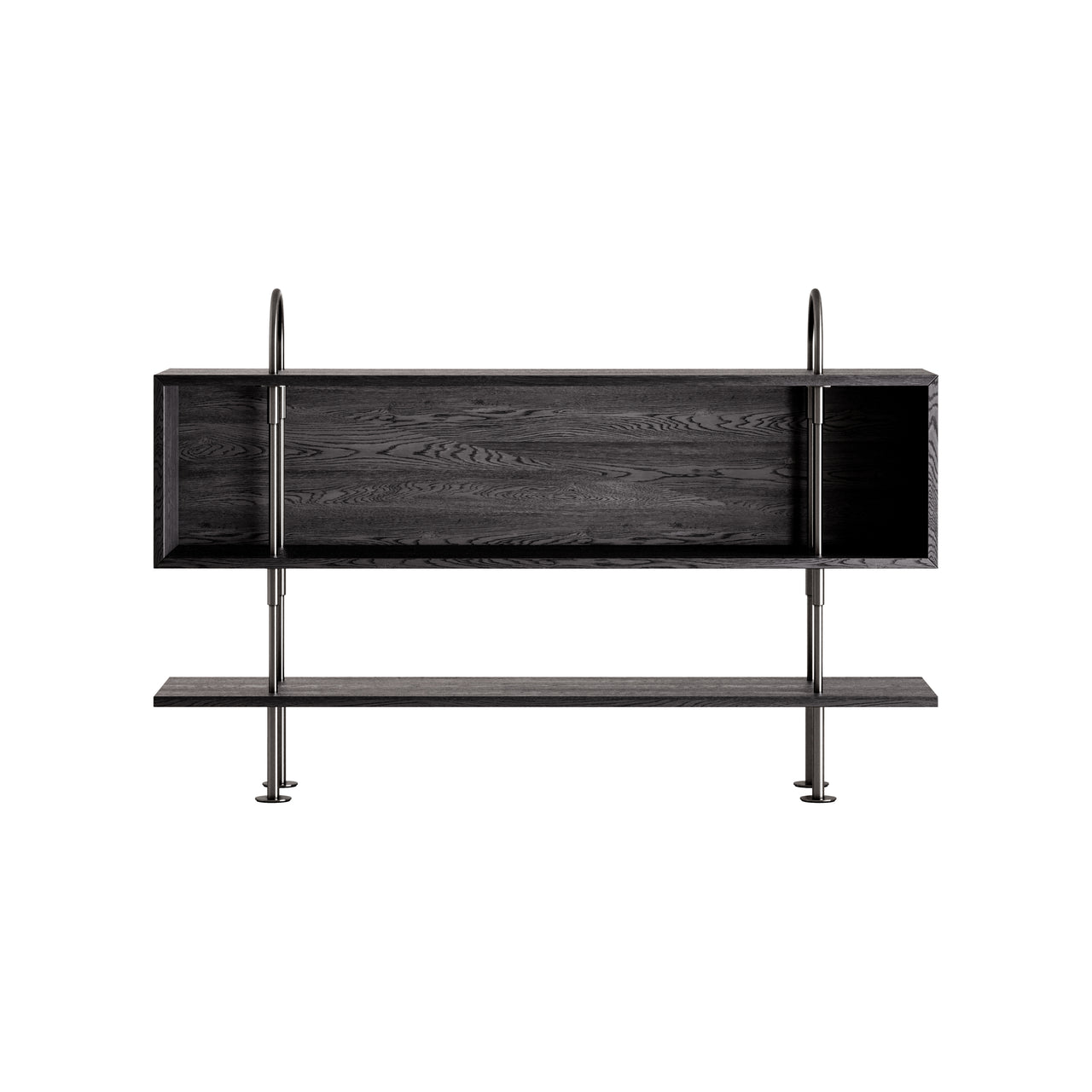 Keen Shelving System: System 1 + Black Brass + Brown + Black Ash