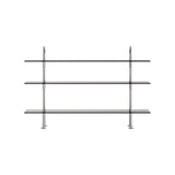 Keen Shelving System: System 2 + Satin Stainless Steel + Smoked Tempered Glass