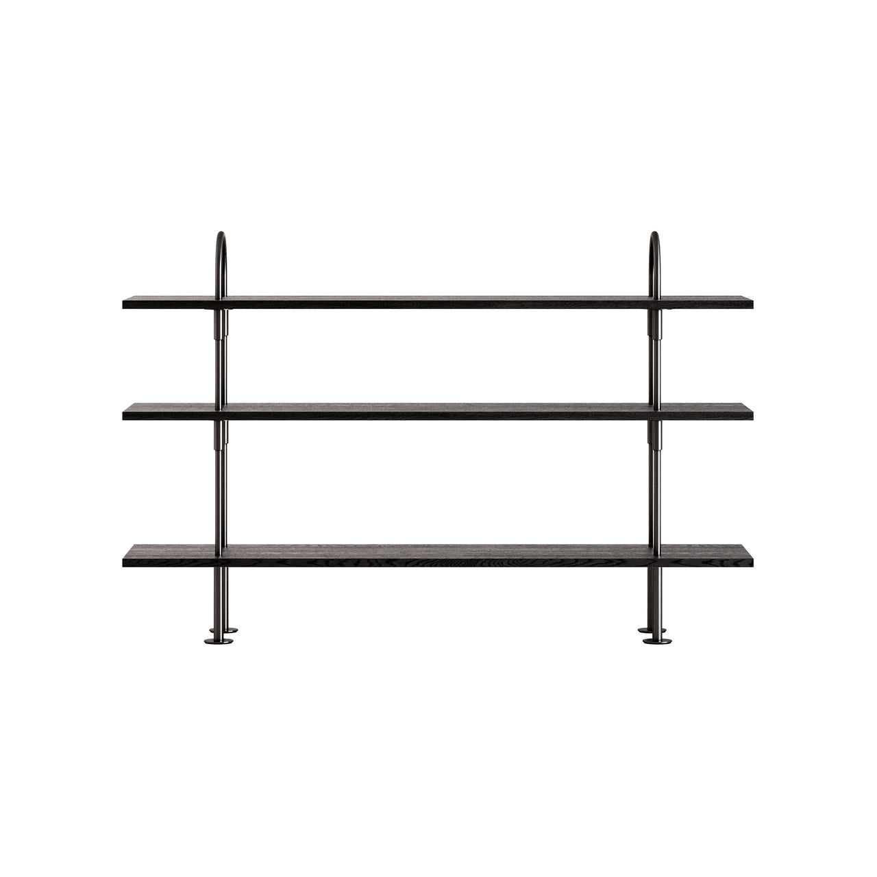 Keen Shelving System: System 2 + Black Brass + Brown + Black Ash