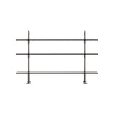 Keen Shelving System: System 2 + Black Brass + Smoked Tempered Glass