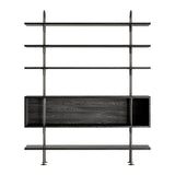 Keen Shelving System: System 3 + Black Brass + Brown + Black Ash