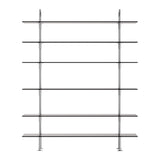 Keen Shelving System: System 4 + Satin Stainless Steel + Smoked Tempered Glass