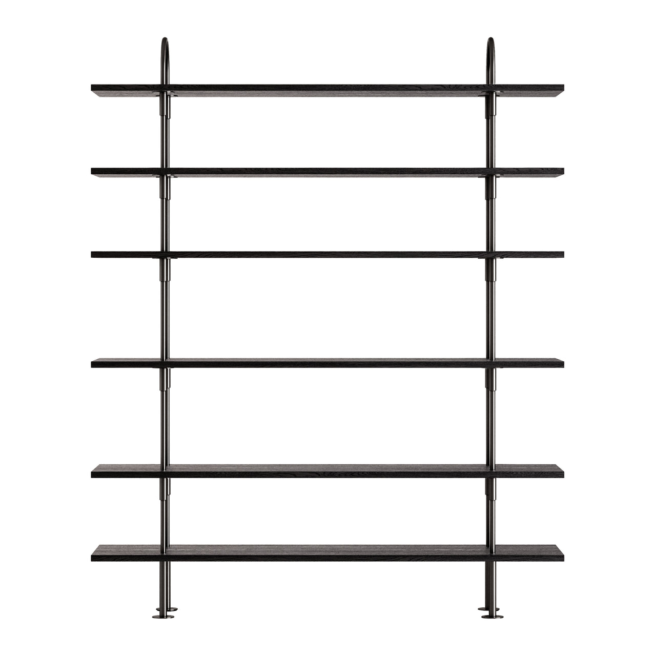 Keen Shelving System: System 4 + Black Brass + Brown + Black Ash