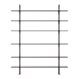 Keen Shelving System: System 4 + Black Brass + Smoked Tempered Glass