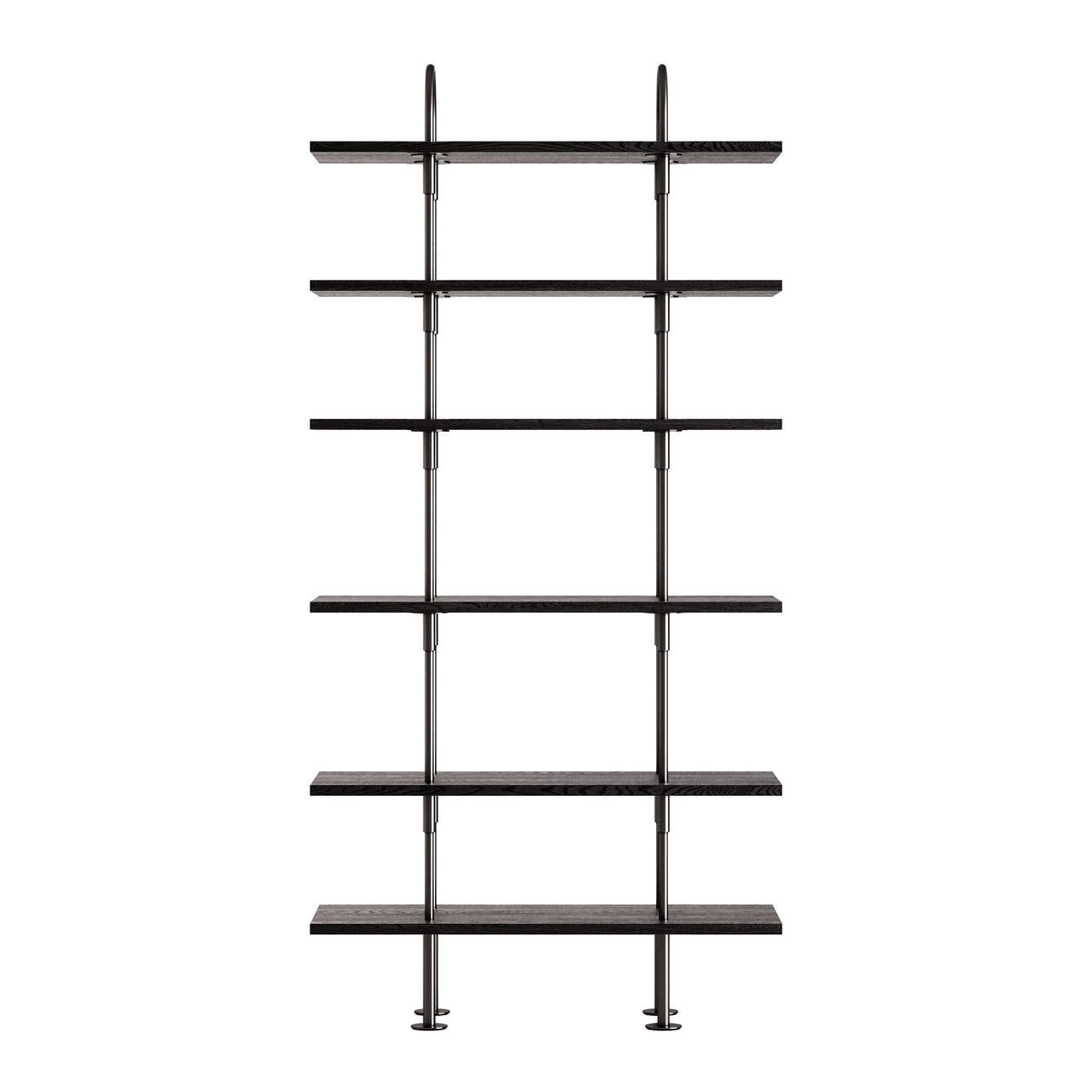 Keen Shelving System: System 5 + Black Brass + Brown + Black Ash