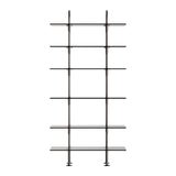 Keen Shelving System: System 5 + Black Brass + Smoked Tempered Glass