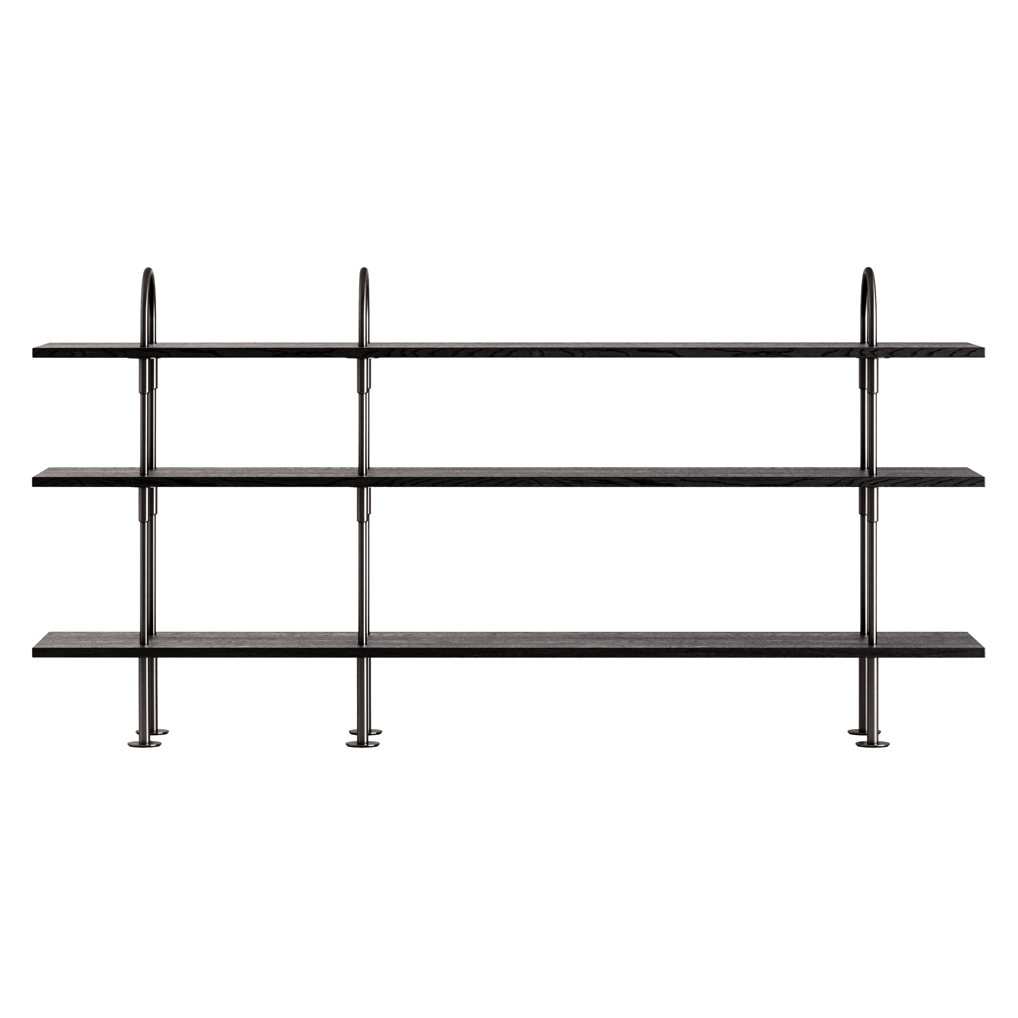 Keen Shelving System: System 6 + Black Brass + Brown + Black Ash