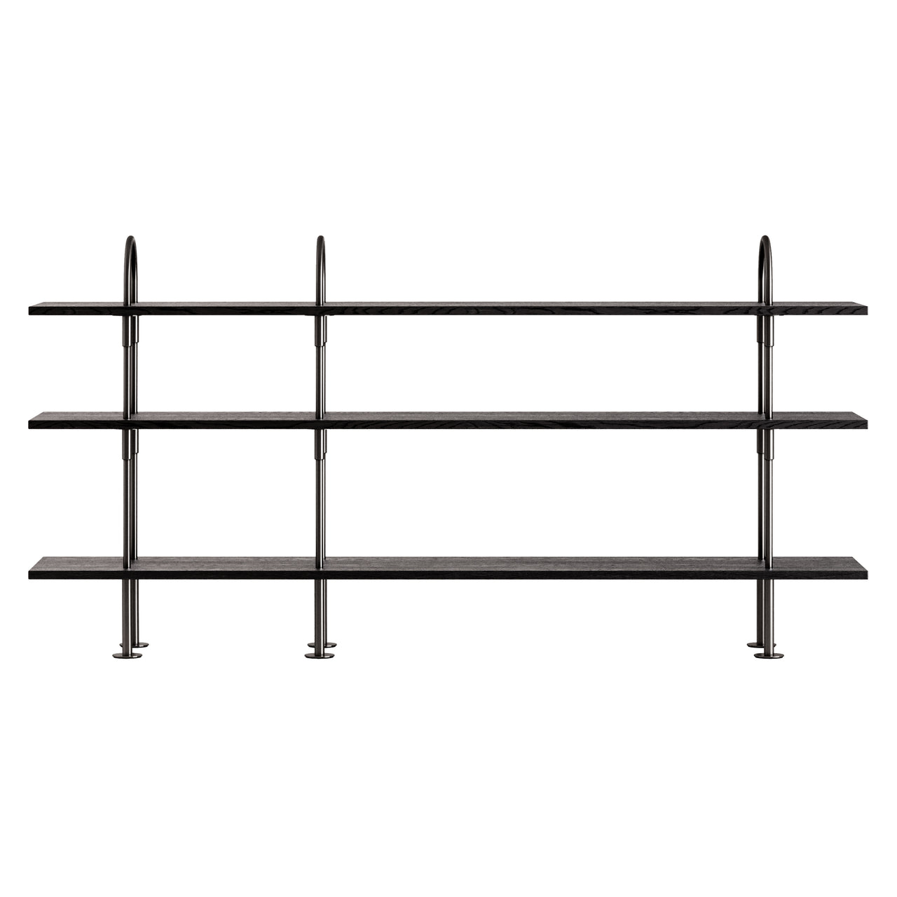 Keen Shelving System: System 6 + Black Brass + Brown + Black Ash