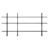 Keen Shelving System: System 6 + Black Brass + Smoked Tempered Glass