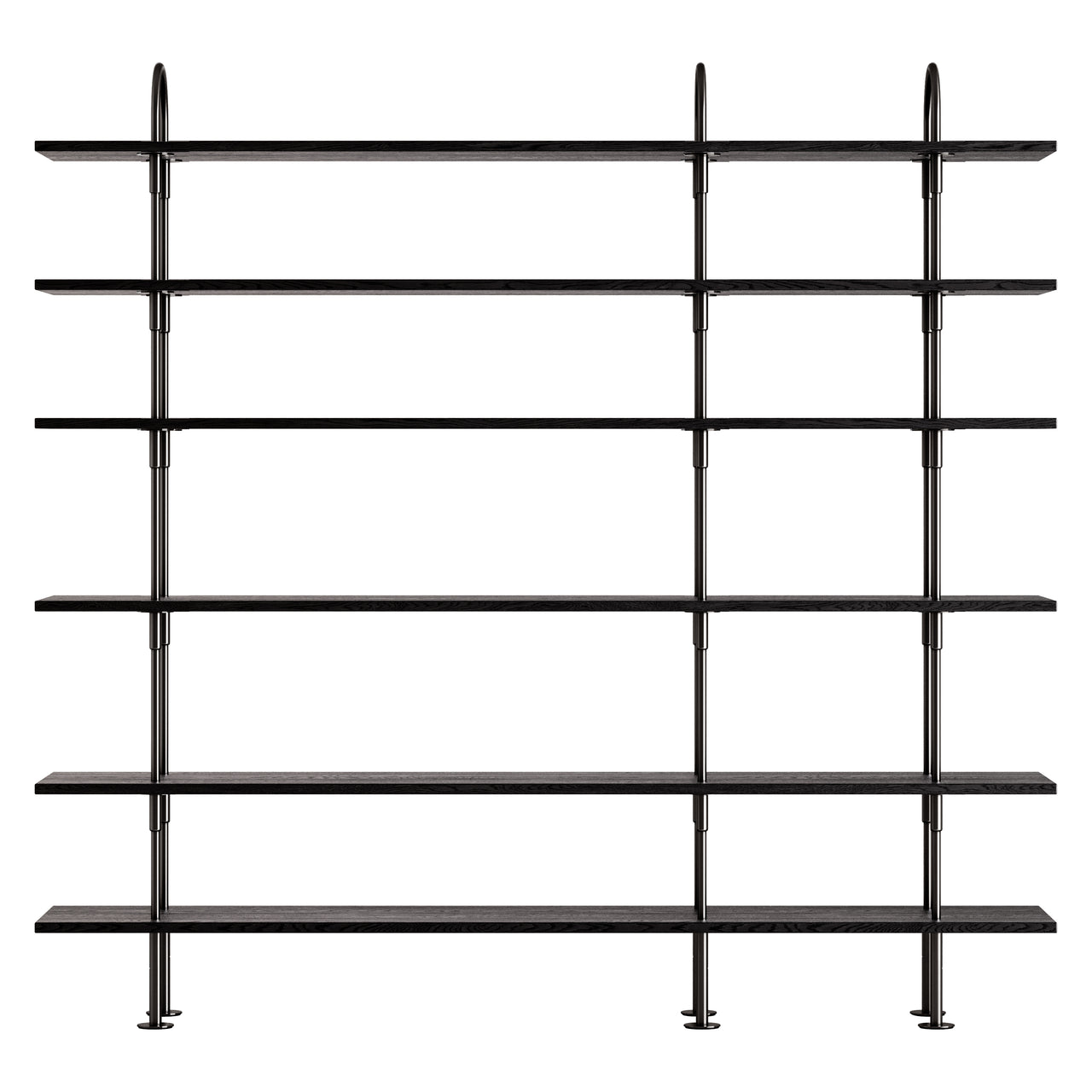 Keen Shelving System: System 7 + Black Brass + Brown + Black Ash