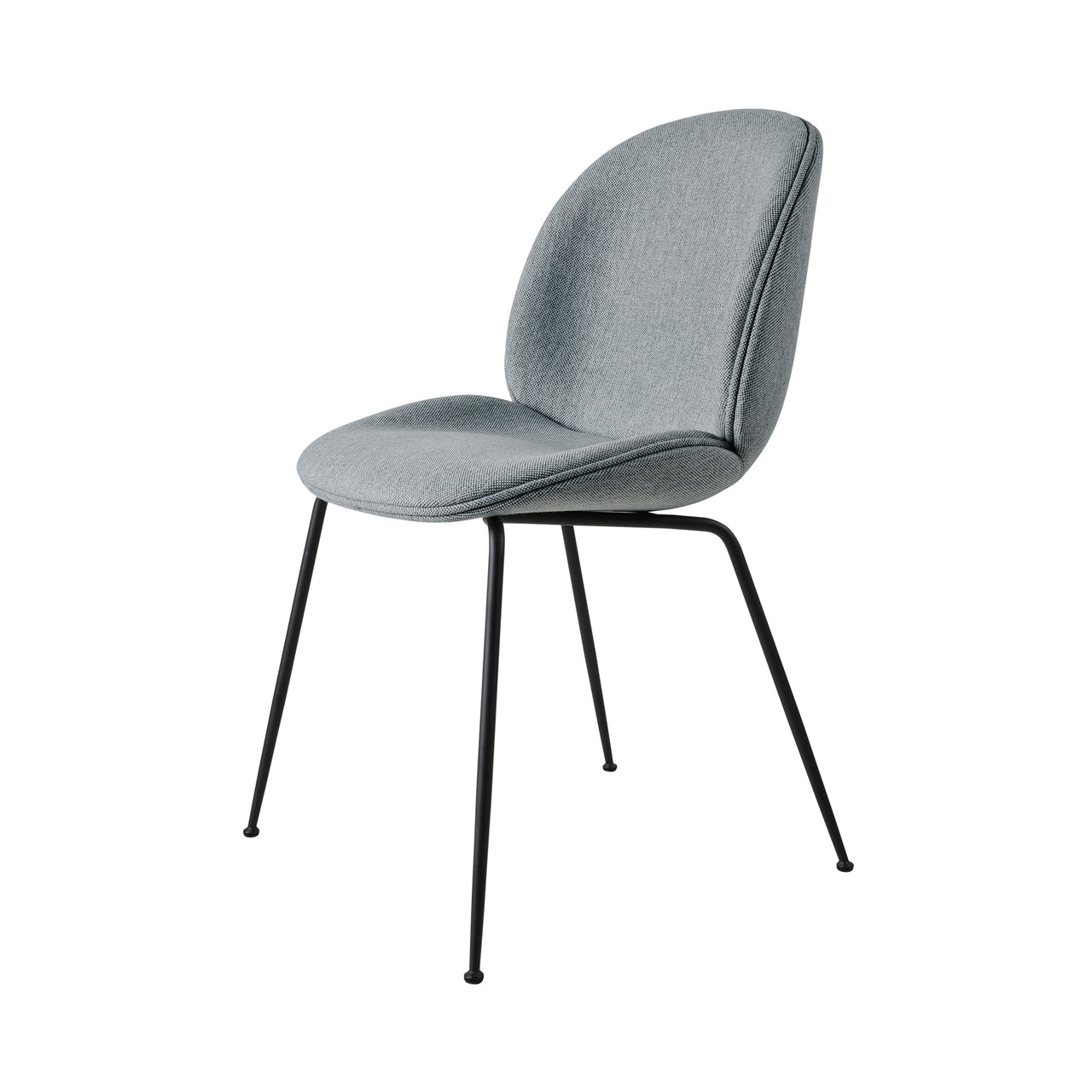 Beetle Dining Chair: Conic Base + Fully Upholstered + Black Matt + Mode 45