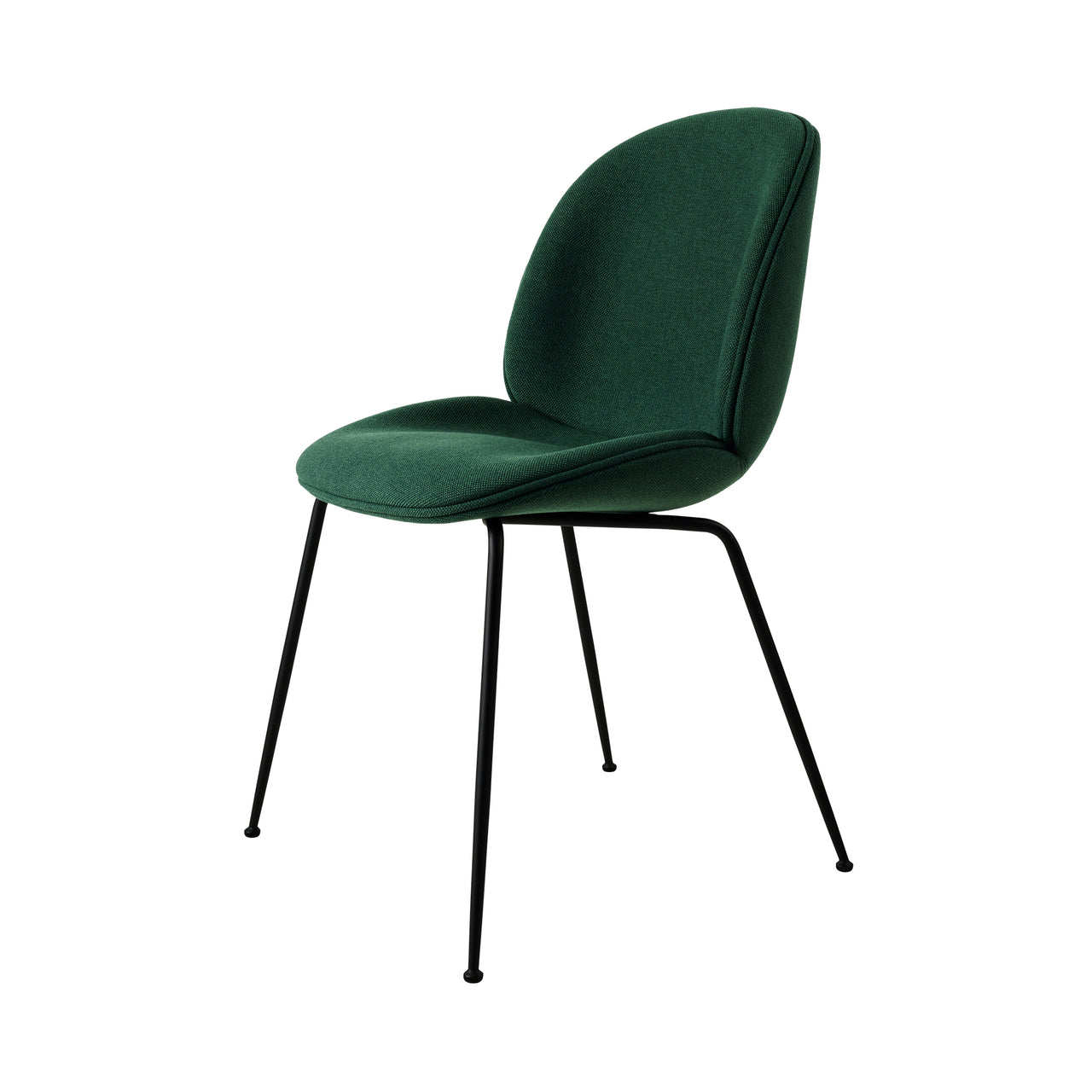Beetle Dining Chair: Conic Base + Fully Upholstered + Black Matt + Mode 70