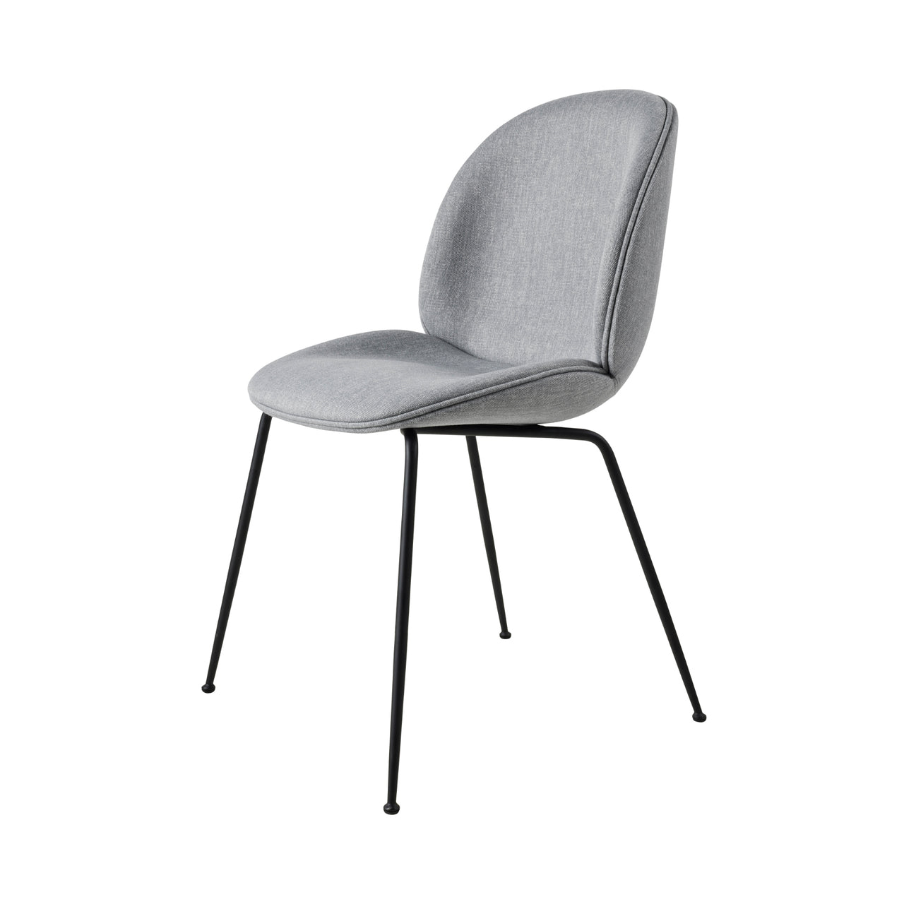 Beetle Dining Chair: Conic Base + Fully Upholstered + Black Matt + Metaphor 19