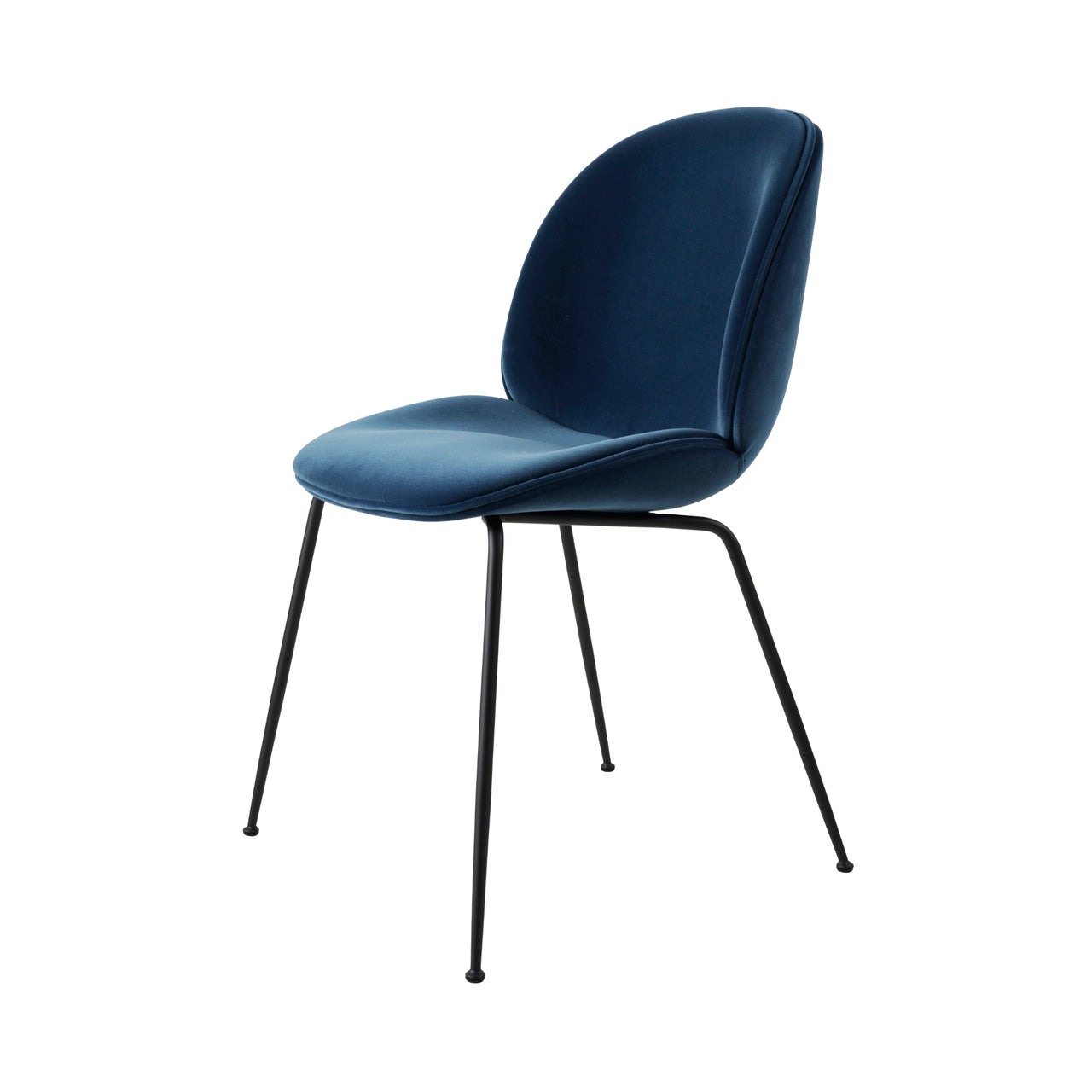 Beetle Dining Chair: Conic Base + Fully Upholstered + Black Matt + Tempo 23