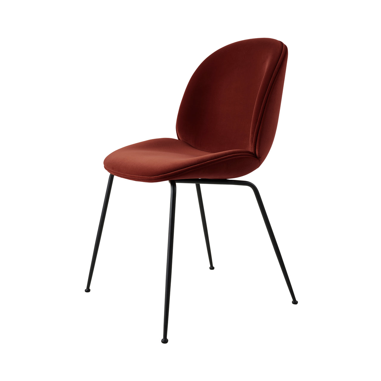 Beetle Dining Chair: Conic Base + Fully Upholstered + Black Matt + Tempo 25