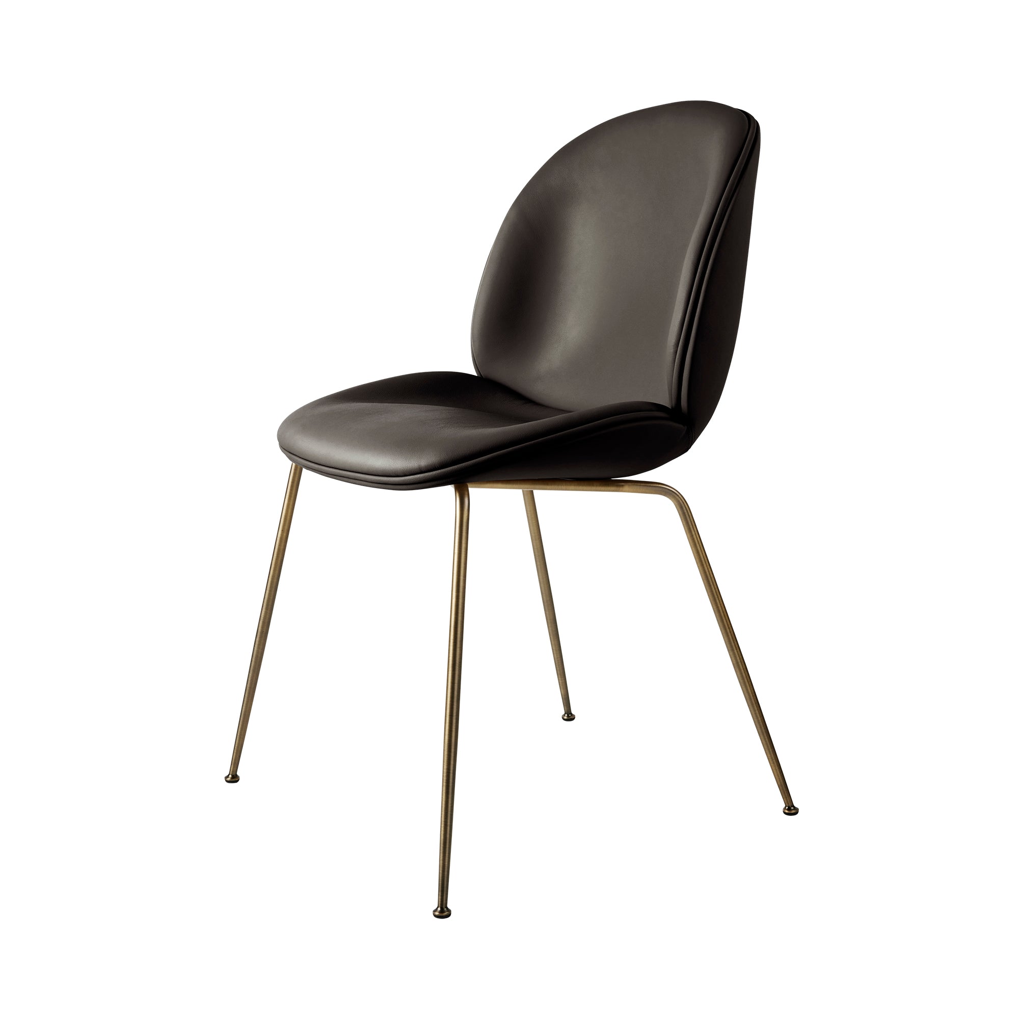 Beetle Dining Chair: Conic Base + Fully Upholstered + Antique Brass + Instill 04