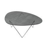 Pedrera Coffee Table: Smoke Structured Glass + Chrome