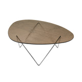 Pedrera Coffee Table: Bronze Structured Glass + Chrome