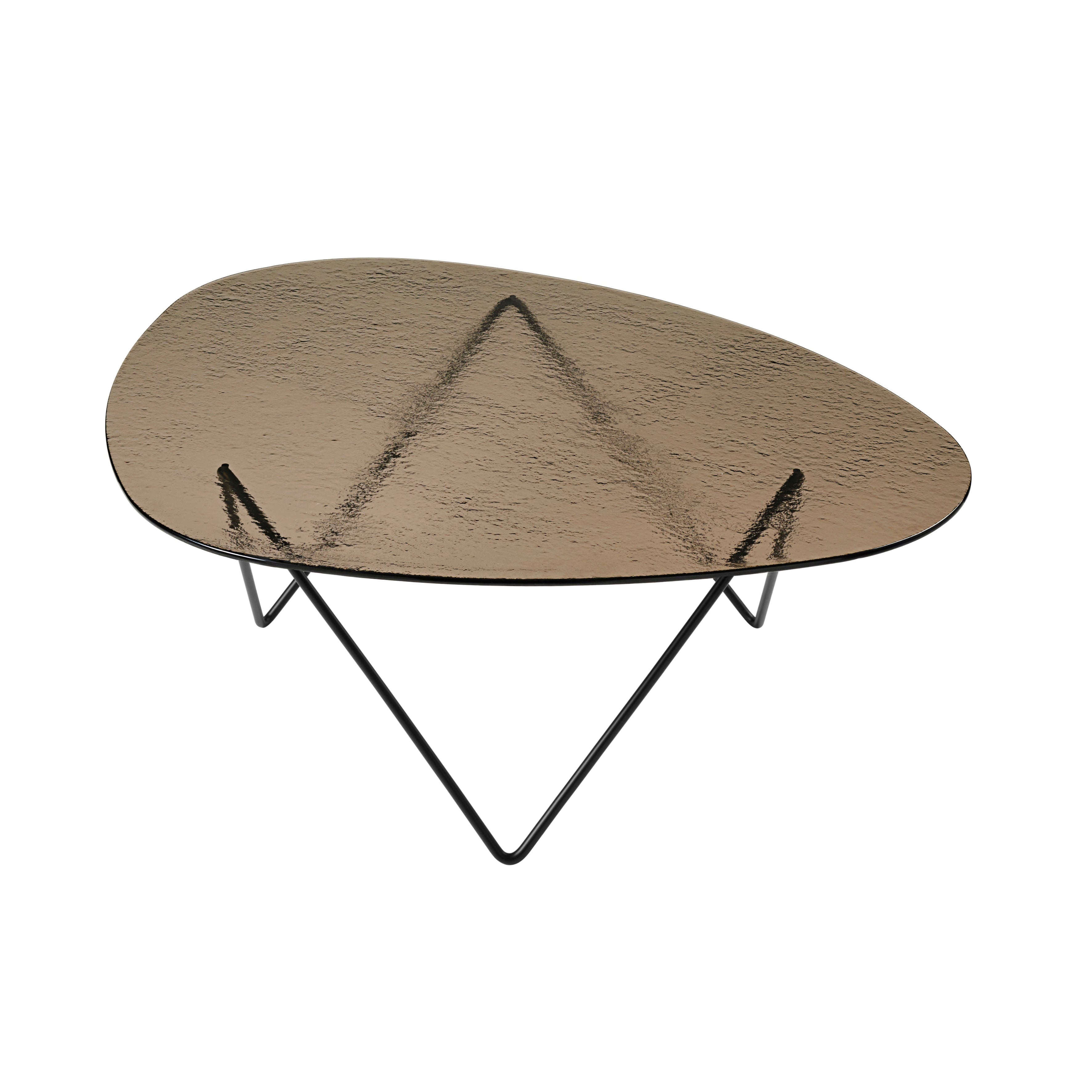 Pedrera Coffee Table: Bronze Structured Glass + Black