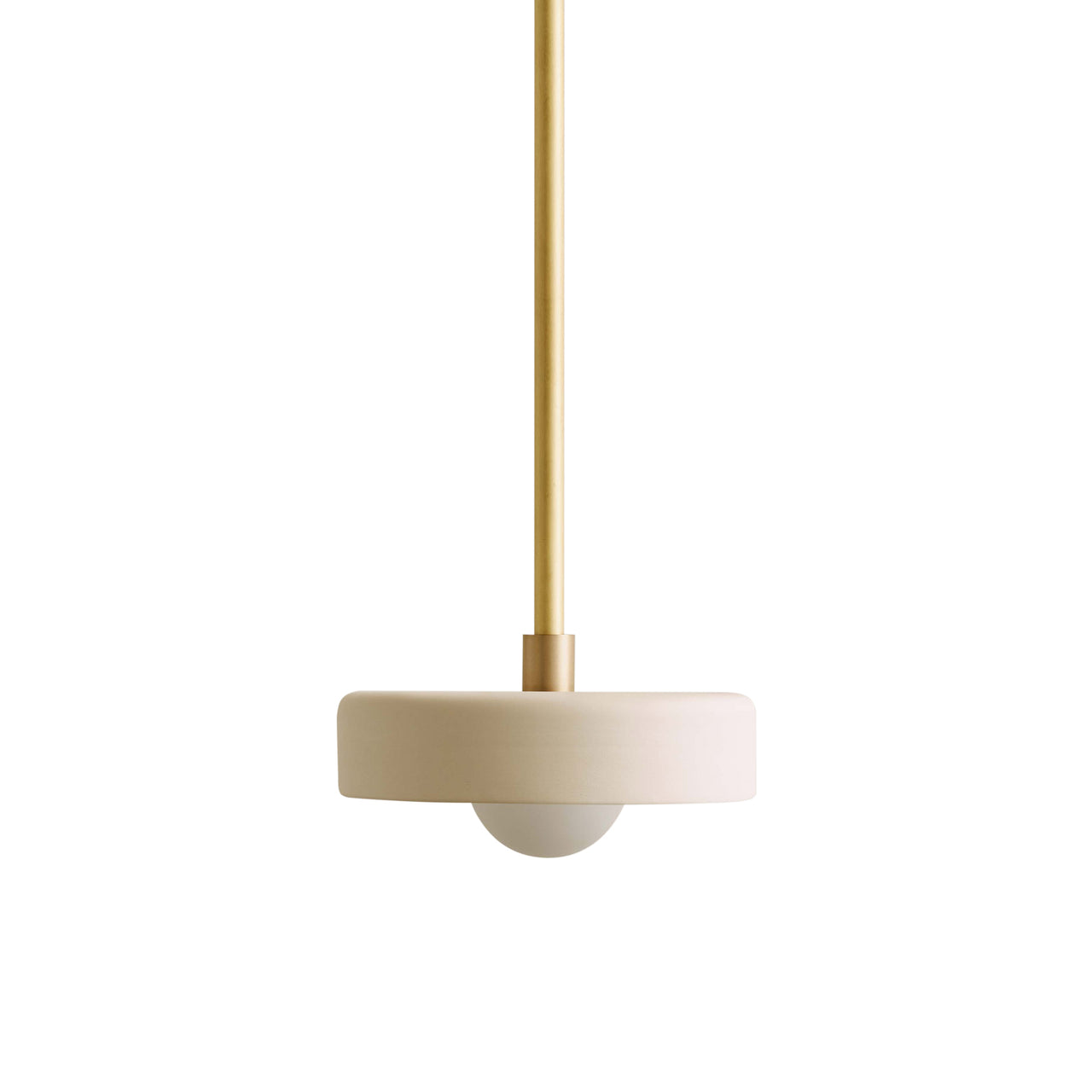 Ceramic Disc Pendant: Outdoor + Brass + White Clay