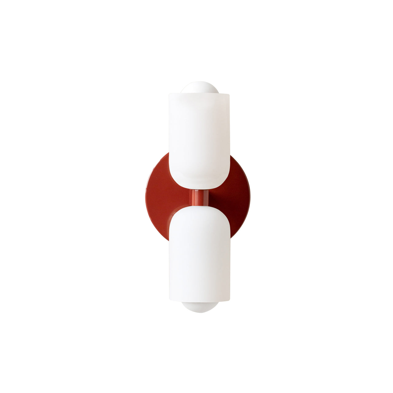 Glass Up Down Sconce: Slim + Oxide Red + White
