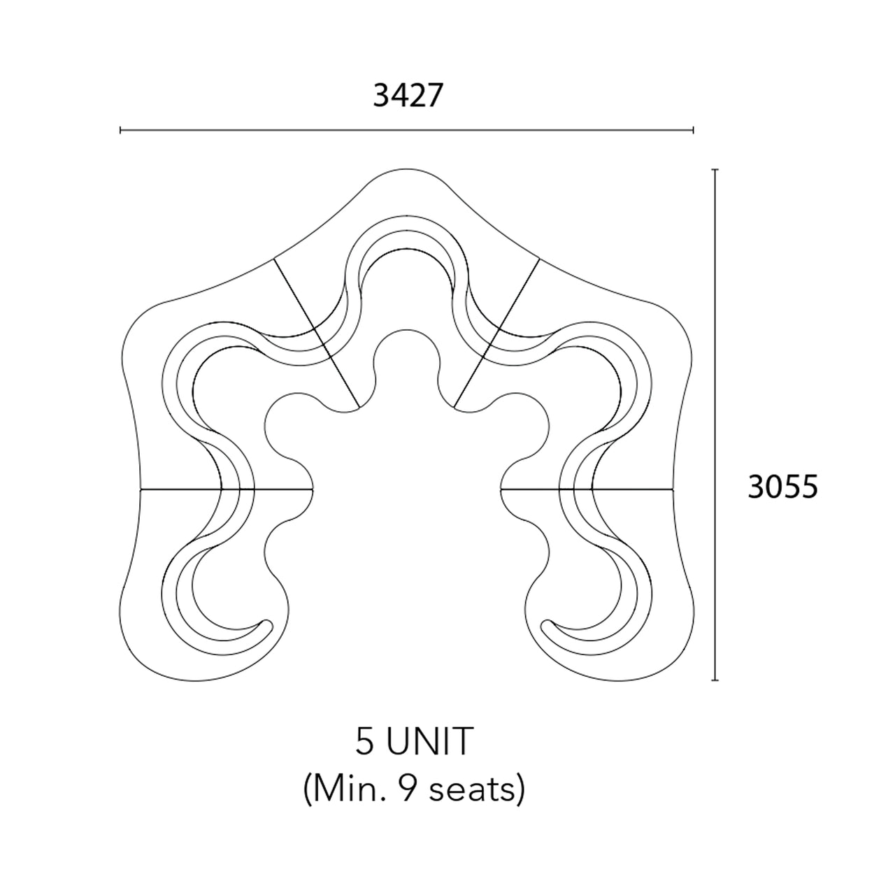 Cloverleaf Sofa: Upholstered