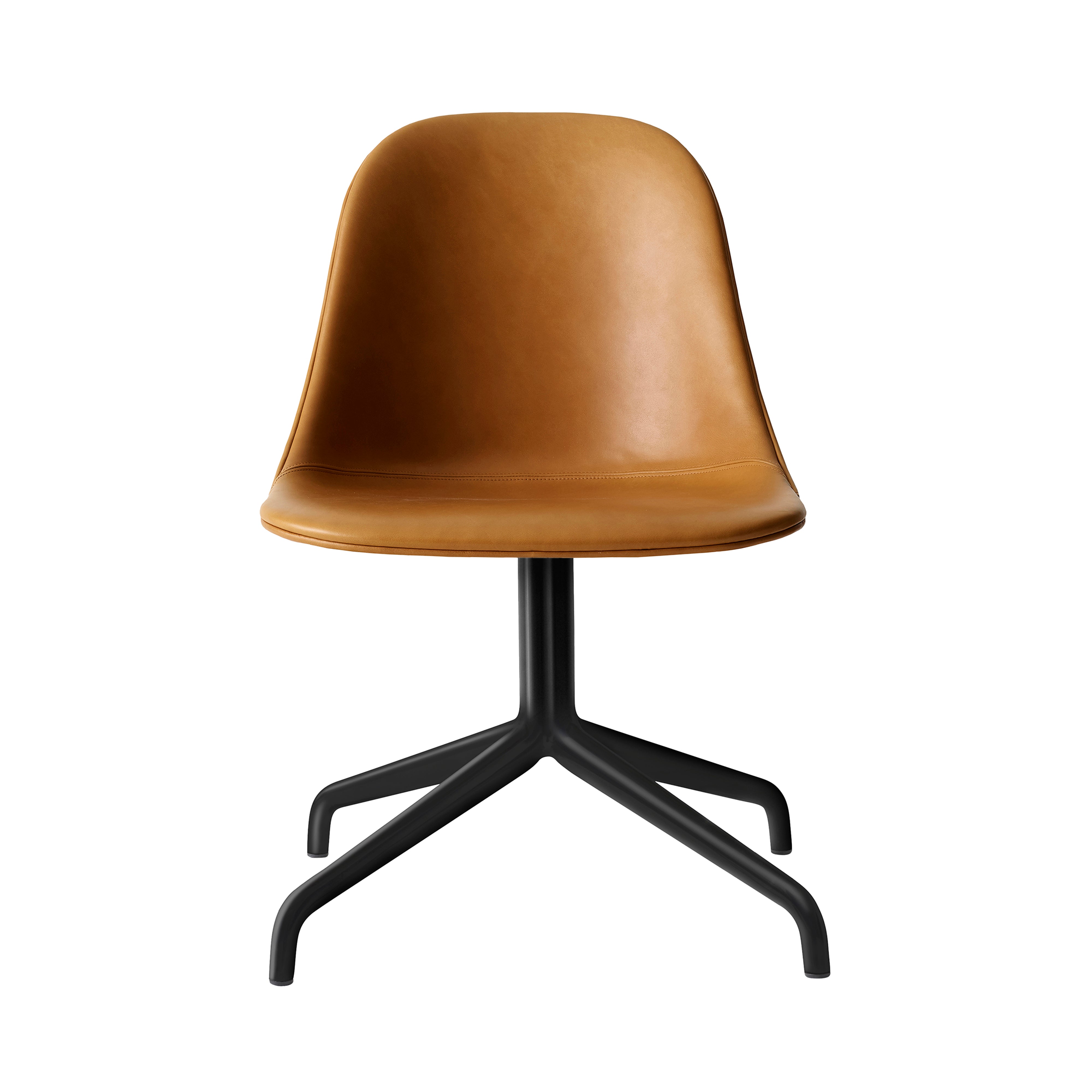 Harbour Swivel Side Chair: Upholstered + Black Steel + Dakar 0250