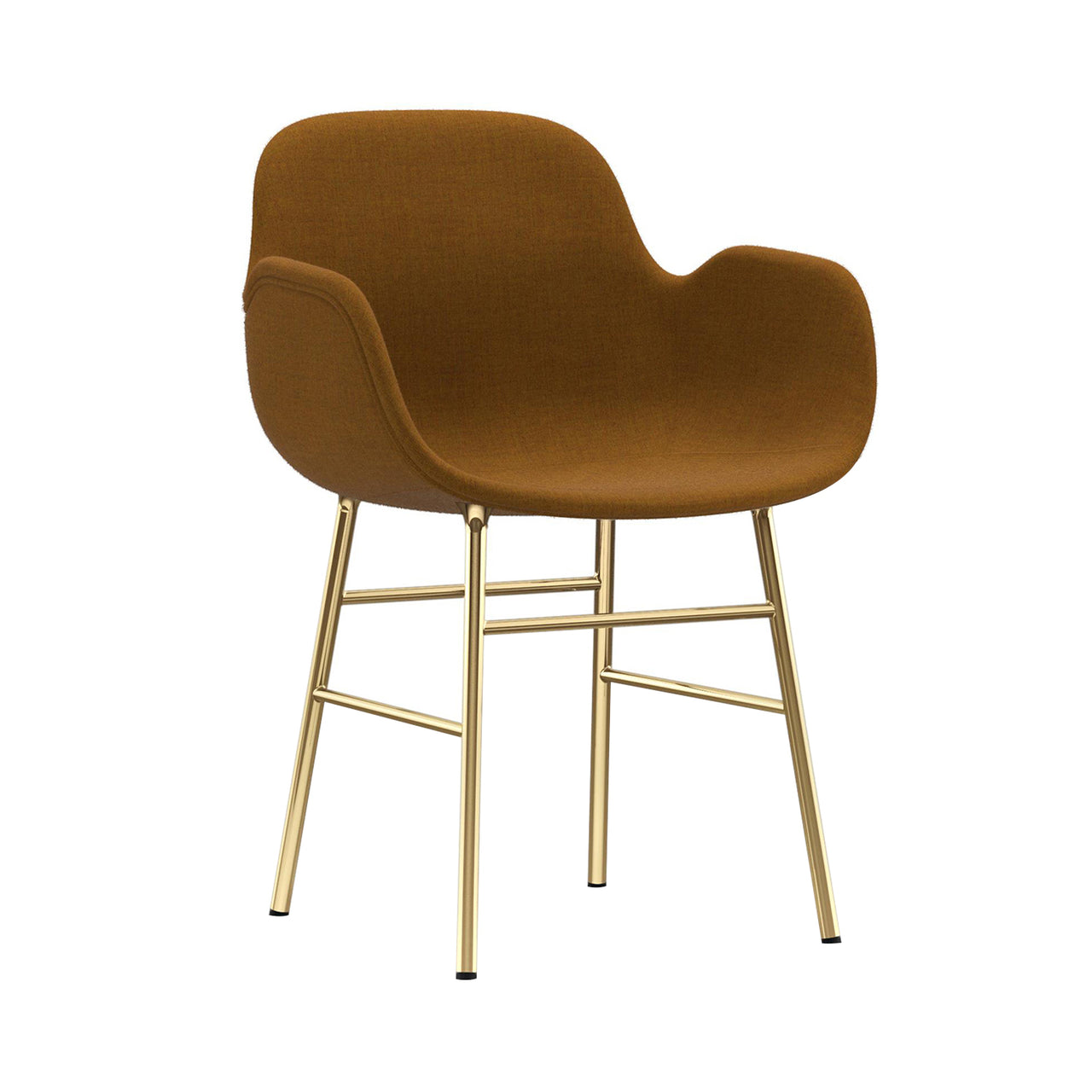 Form Armchair: Brass Base + Upholstered