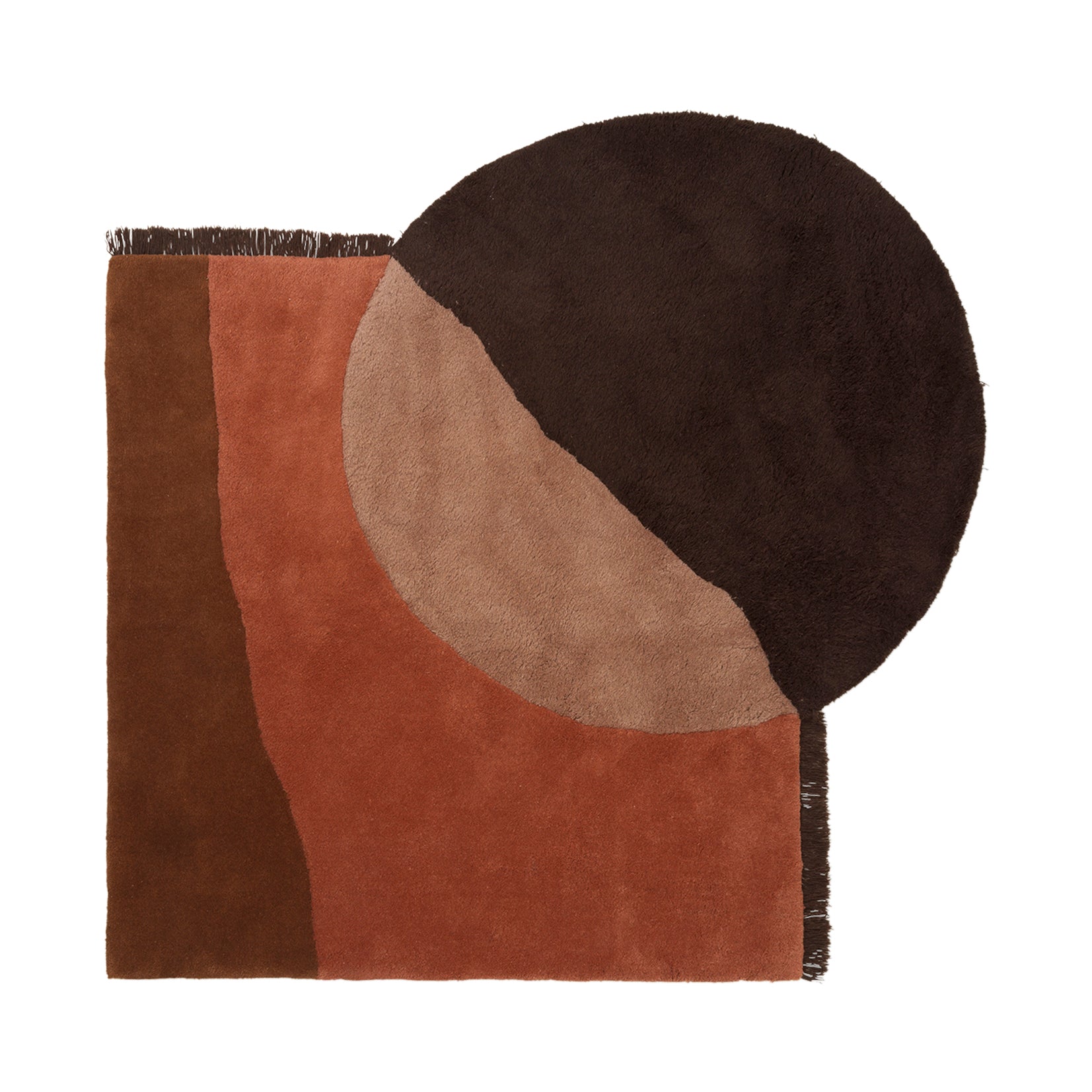 View Tufted Rug: Red Brown