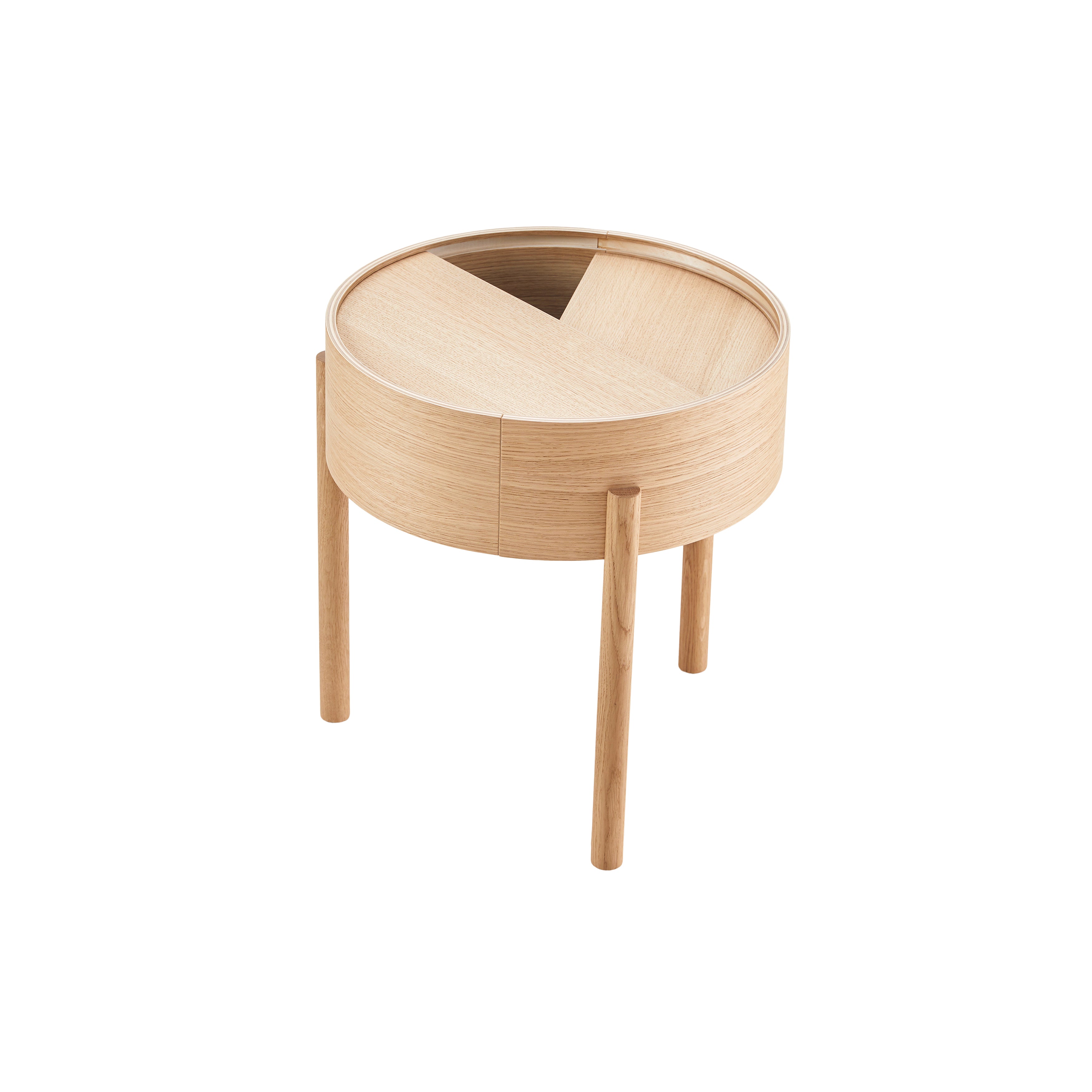 Arc Side Table: White Pigmented Oak