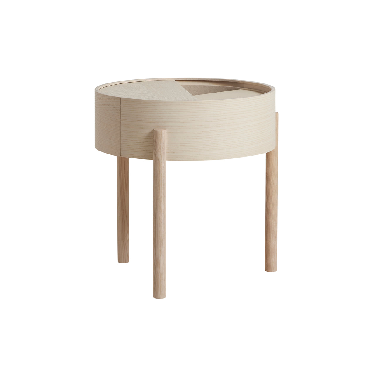 Arc Side Table: White Pigmented Ash