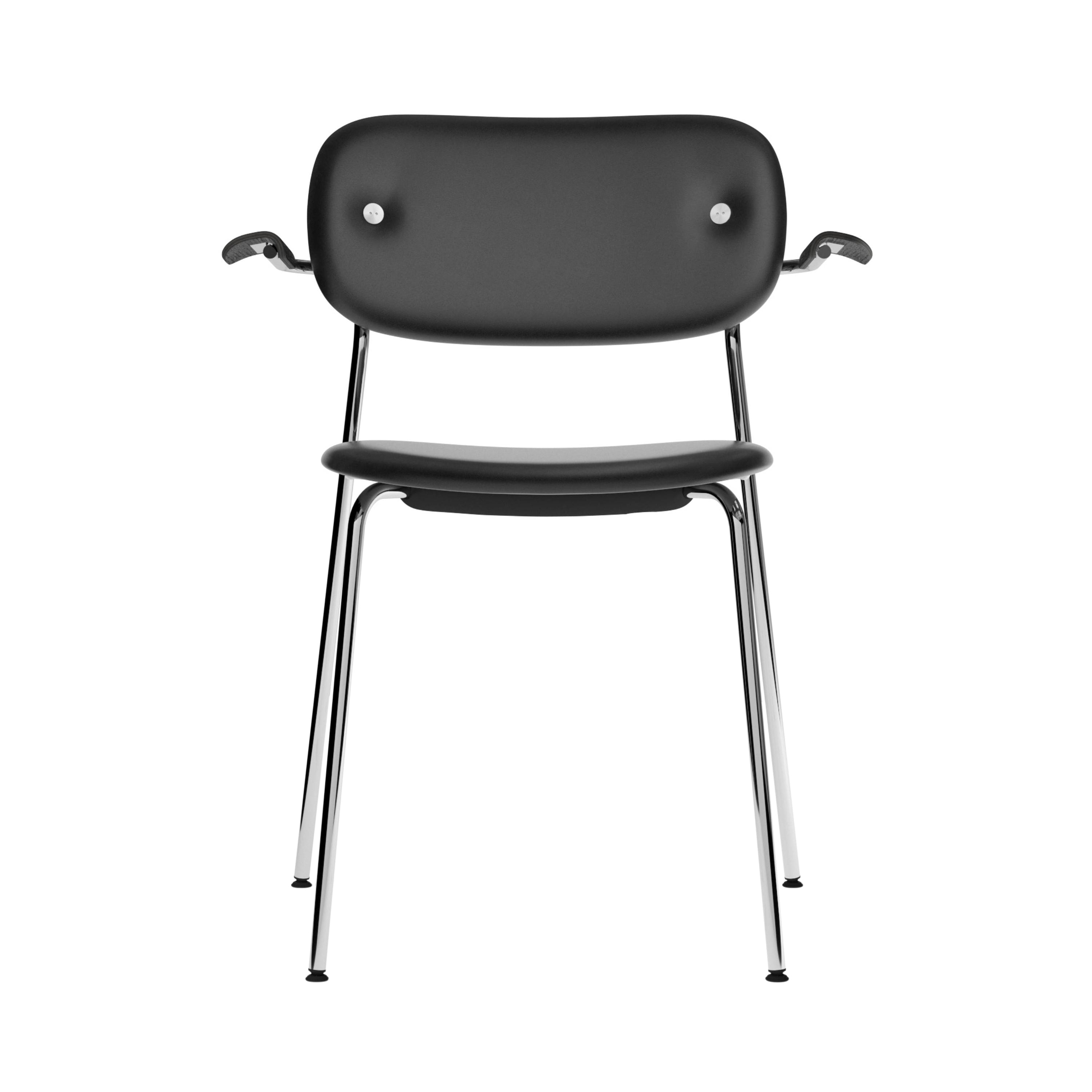 Co Chair with Armrests: Fully Upholstered + Chrome + Black Oak + Dakar 0842