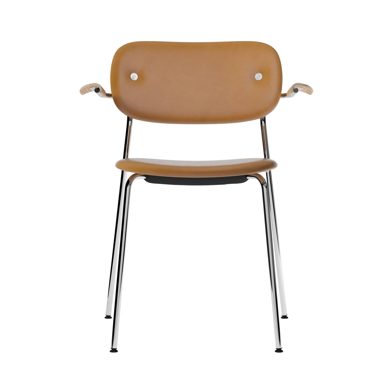 Co Chair with Armrests: Fully Upholstered + Chrome + Natural Oak + Dakar 0250