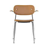 Co Chair with Armrests: Fully Upholstered + Chrome + Natural Oak + Dakar 0250