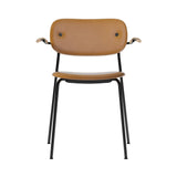 Co Chair with Armrests: Fully Upholstered + Black + Natural Oak + Dakar 0250