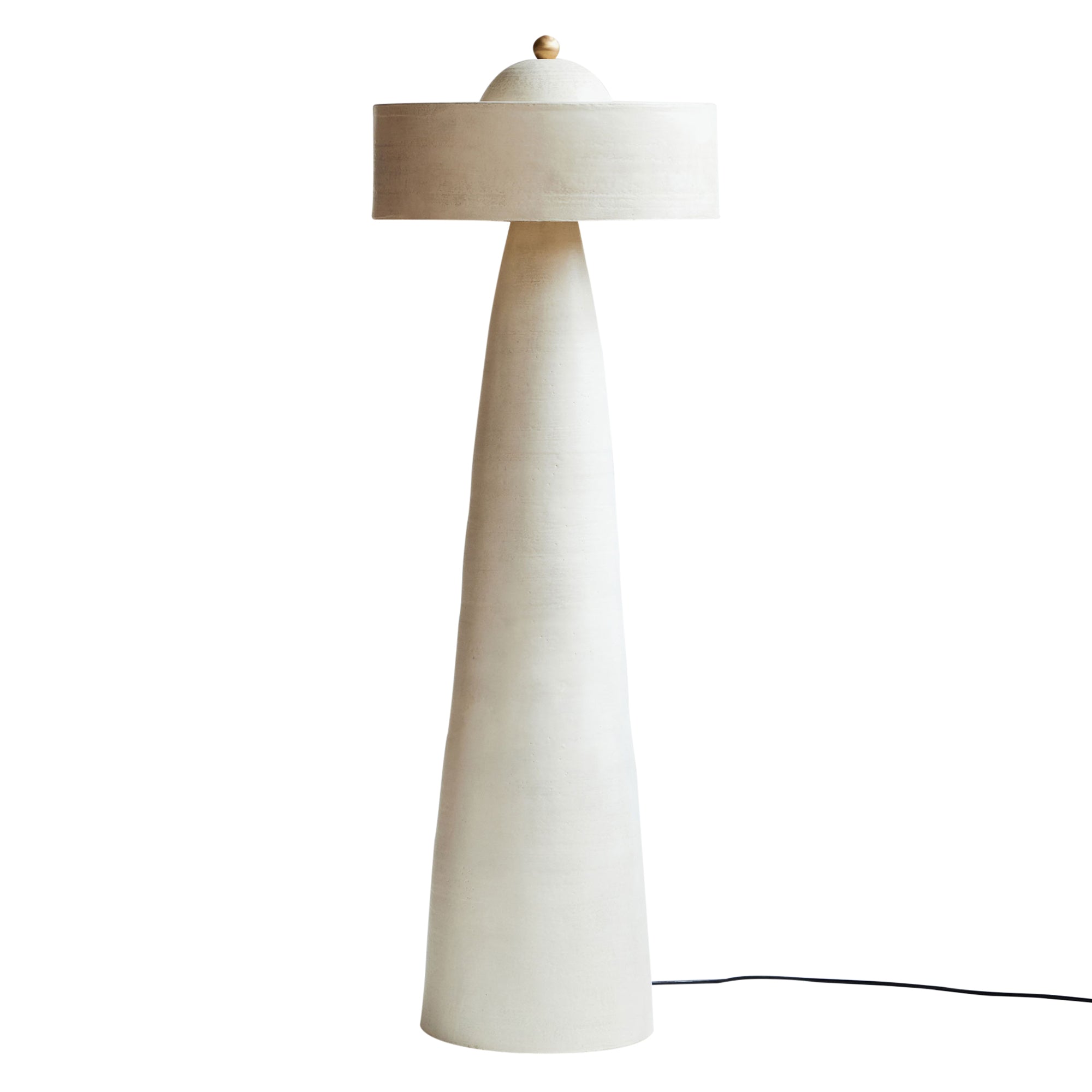 Helena Floor Lamp: Stone + Brass