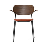 Co Chair with Armrests: Seat Upholstered + Dark Stained Oak + Black