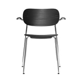Co Chair with Armrests: Chrome + Black Oak