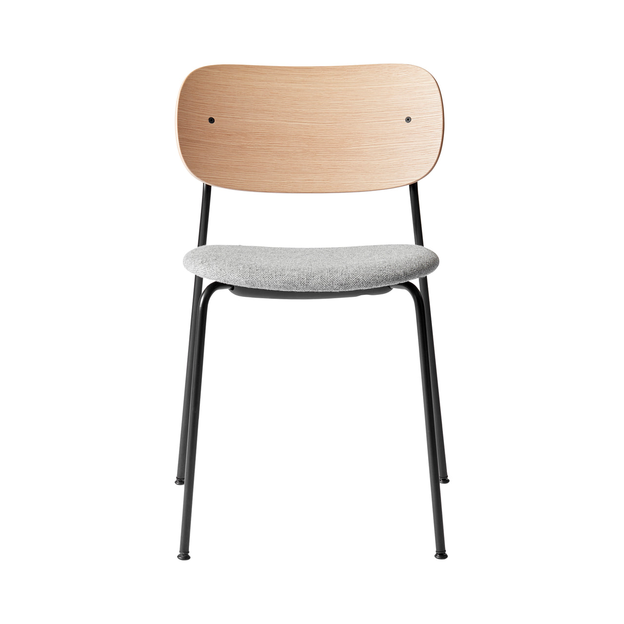 Co Chair: Seat Upholstered + Black + Natural Oak