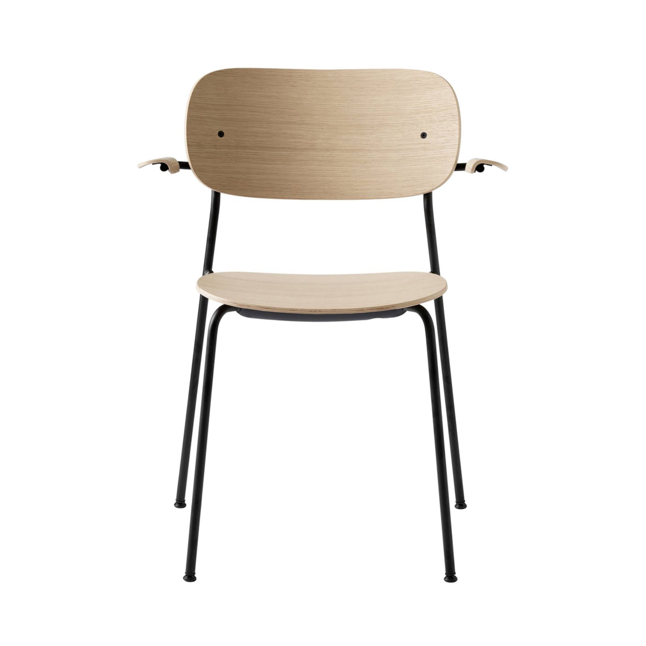 Co Chair with Armrests: Black + Natural Oak