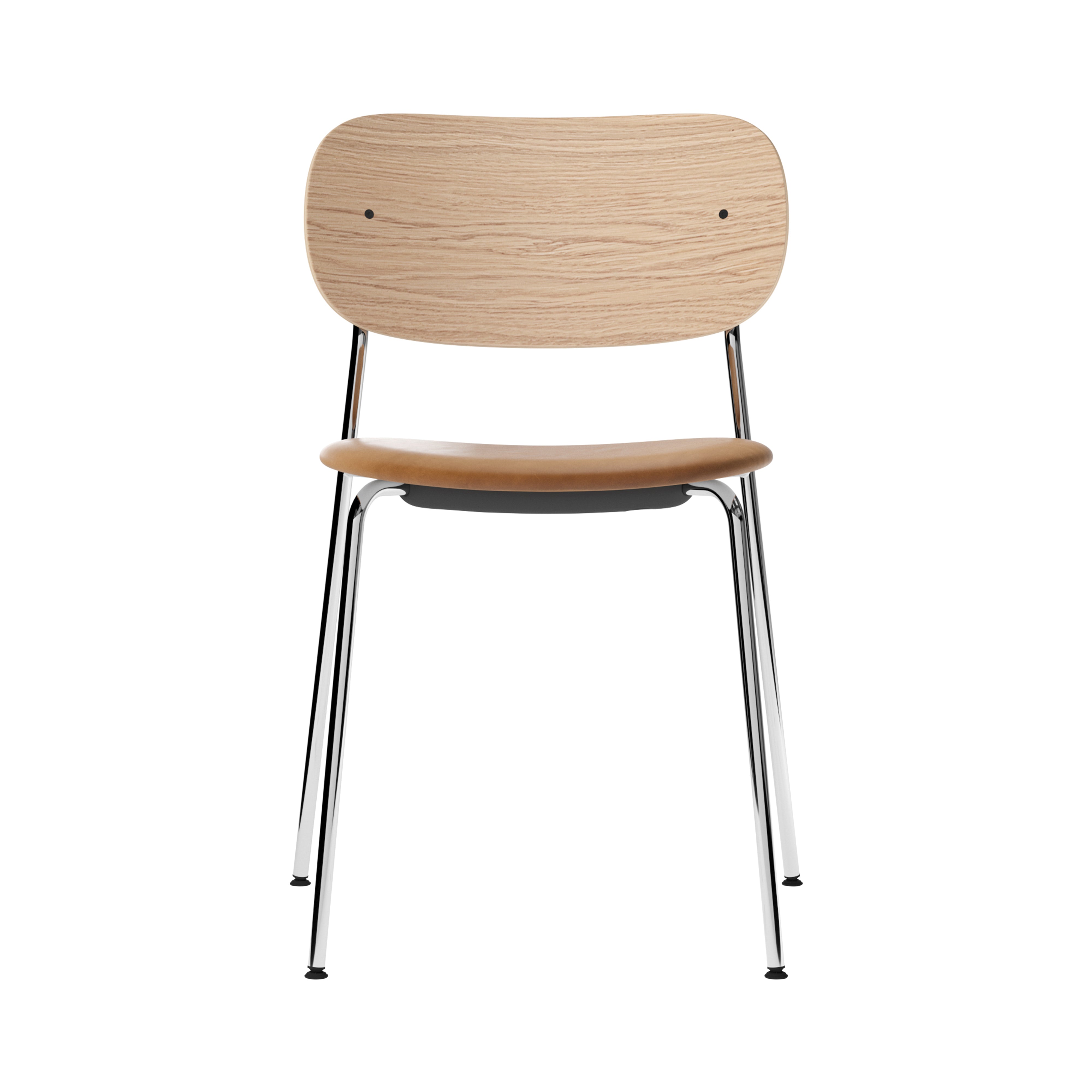 Co Chair: Seat Upholstered + Chrome + Natural Oak + Dakar 0250